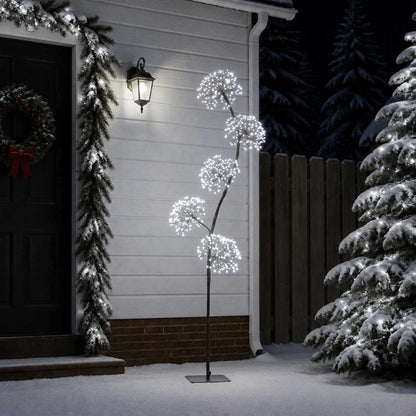 vidaXL S-Shape LED Christmas Tree Black 20 x 20 x 175 cm Steel