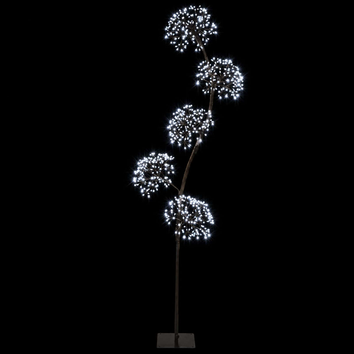 vidaXL S-Shape LED Christmas Tree Black 20 x 20 x 175 cm Steel