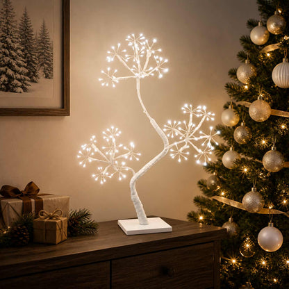 vidaXL S-Shape LED Christmas Tree 2 pcs White 18 x 18 x 45 cm Steel