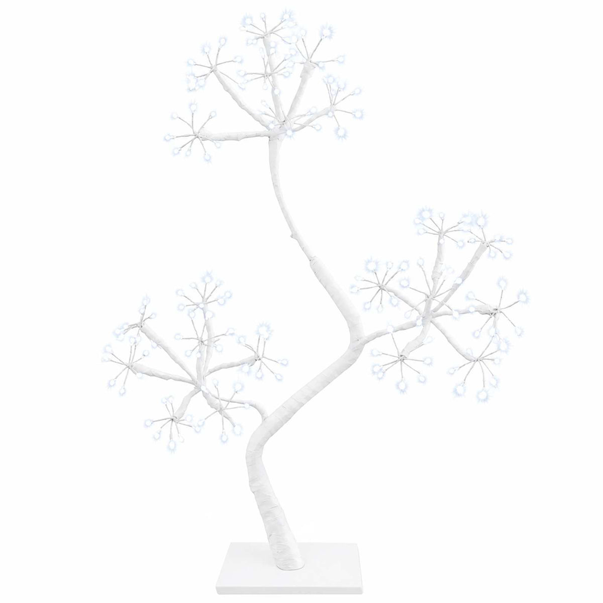 vidaXL S-Shape LED Christmas Tree 2 pcs White 18 x 18 x 45 cm Steel