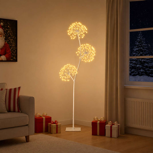 vidaXL S-Shape LED Christmas Tree White 18 x 18 x 120 cm Steel