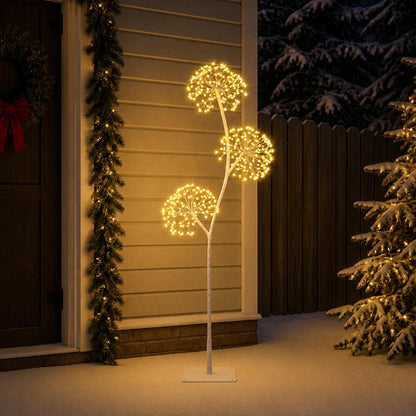vidaXL S-Shape LED Christmas Tree White 18 x 18 x 150 cm Steel