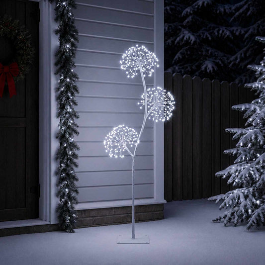vidaXL S-Shape LED Christmas Tree White 18 x 18 x 150 cm Steel