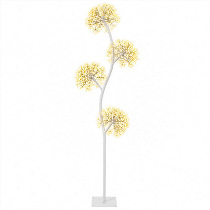 vidaXL S-Shape LED Christmas Tree White 18 x 18 x 150 cm Steel