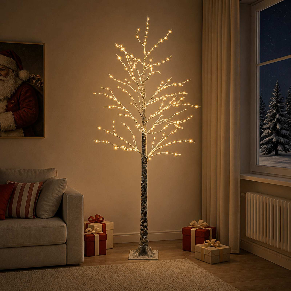 vidaXL Snow-Covered LED Christmas Tree Brown 22 x 22 x 180 cm Plastic