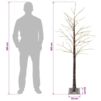 vidaXL Snow-Covered LED Christmas Tree Brown 22 x 22 x 180 cm Plastic