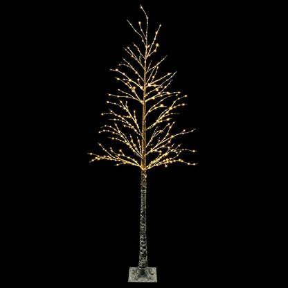vidaXL Snow-Covered LED Christmas Tree Brown 25 x 25 x 240 cm Plastic