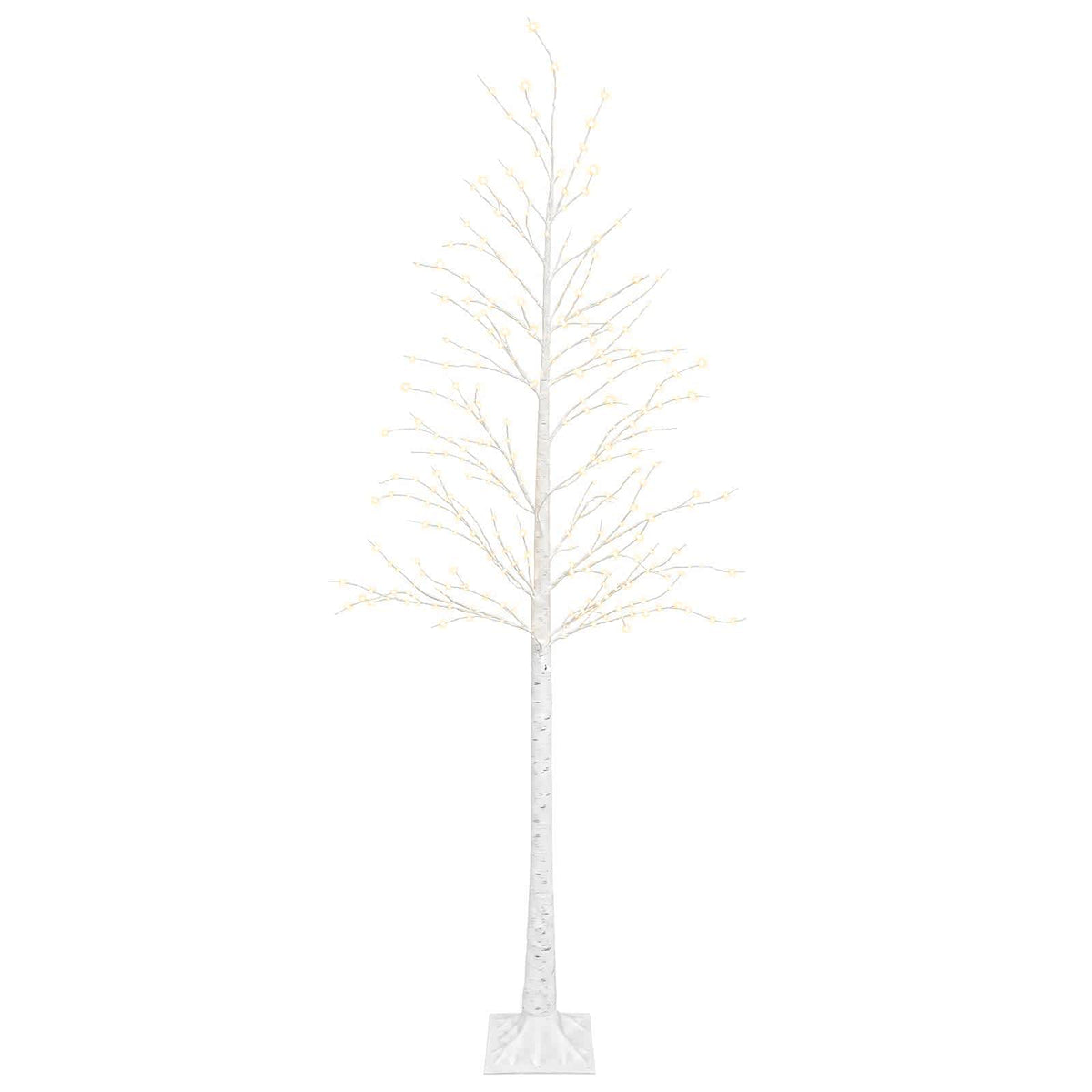 vidaXL Birch Christmas Tree White 25 x 25 x 240 cm Plastic 493 LEDs