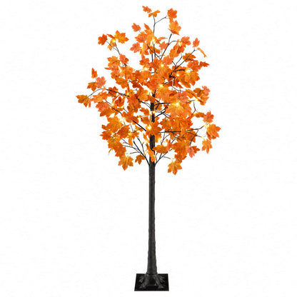 vidaXL LED Maple Christmas Tree Brown 180 cm Plastic 120 LEDs