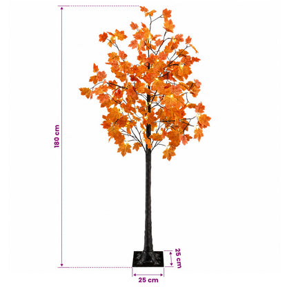 vidaXL LED Maple Christmas Tree Brown 180 cm Plastic 120 LEDs
