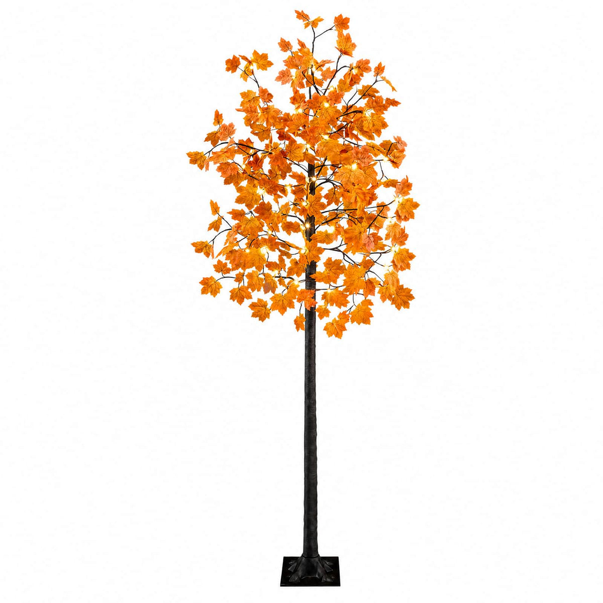 vidaXL LED Maple Christmas Tree Brown 240 cm Plastic 192 LEDs