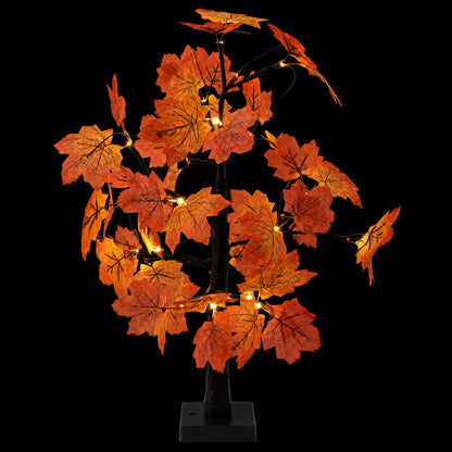 vidaXL LED Maple Christmas Tree 2 pcs Brown 58 cm Plastic 48 LEDs