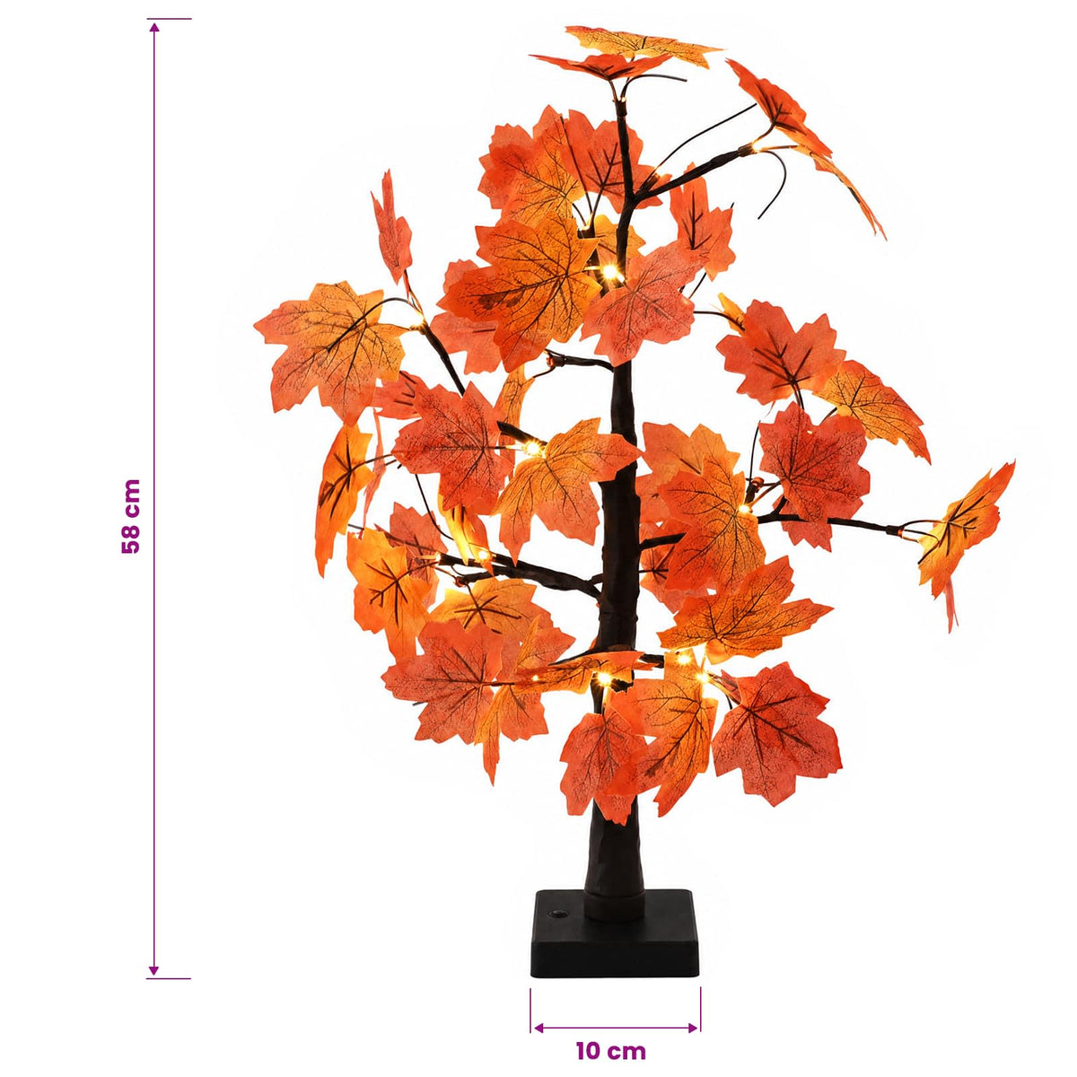 vidaXL LED Maple Christmas Tree 2 pcs Brown 58 cm Plastic 48 LEDs
