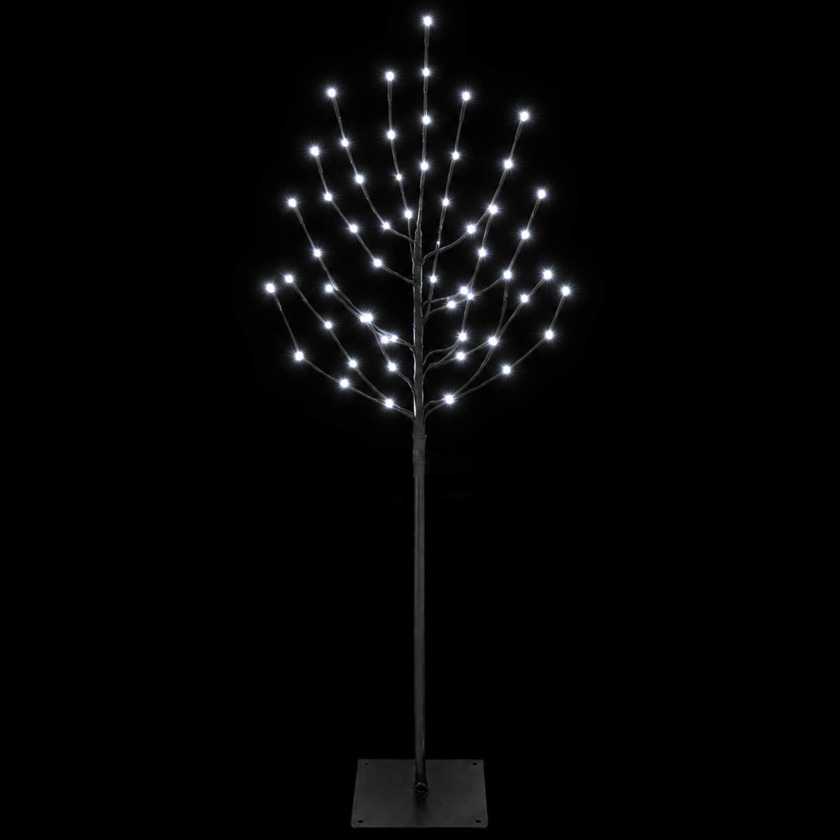 vidaXL LED Christmas Tree Black 120 cm Steel 100 LEDs