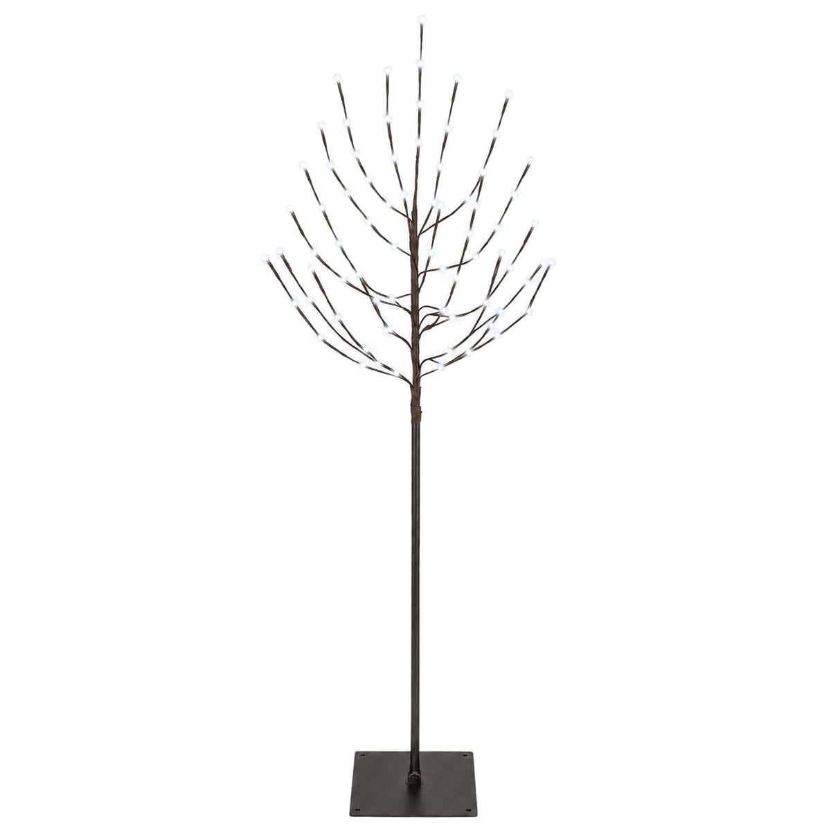 vidaXL LED Christmas Tree Black 150 cm Steel 140 LEDs