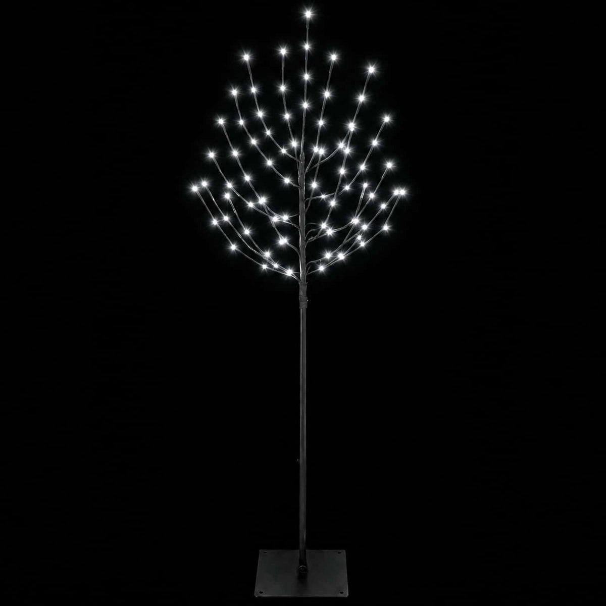 vidaXL LED Christmas Tree Black 150 cm Steel 140 LEDs