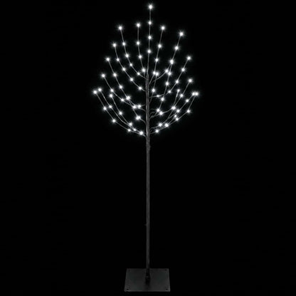 vidaXL LED Christmas Tree Black 150 cm Steel 140 LEDs