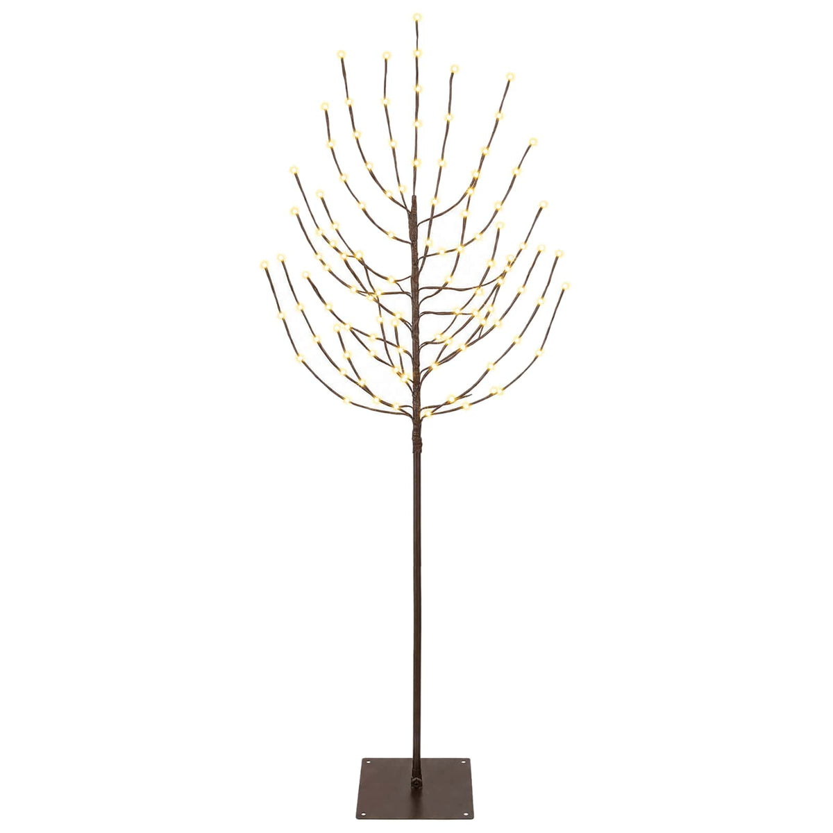 vidaXL LED Christmas Tree Black 20 x 20 x 180 cm Steel 160 LEDs