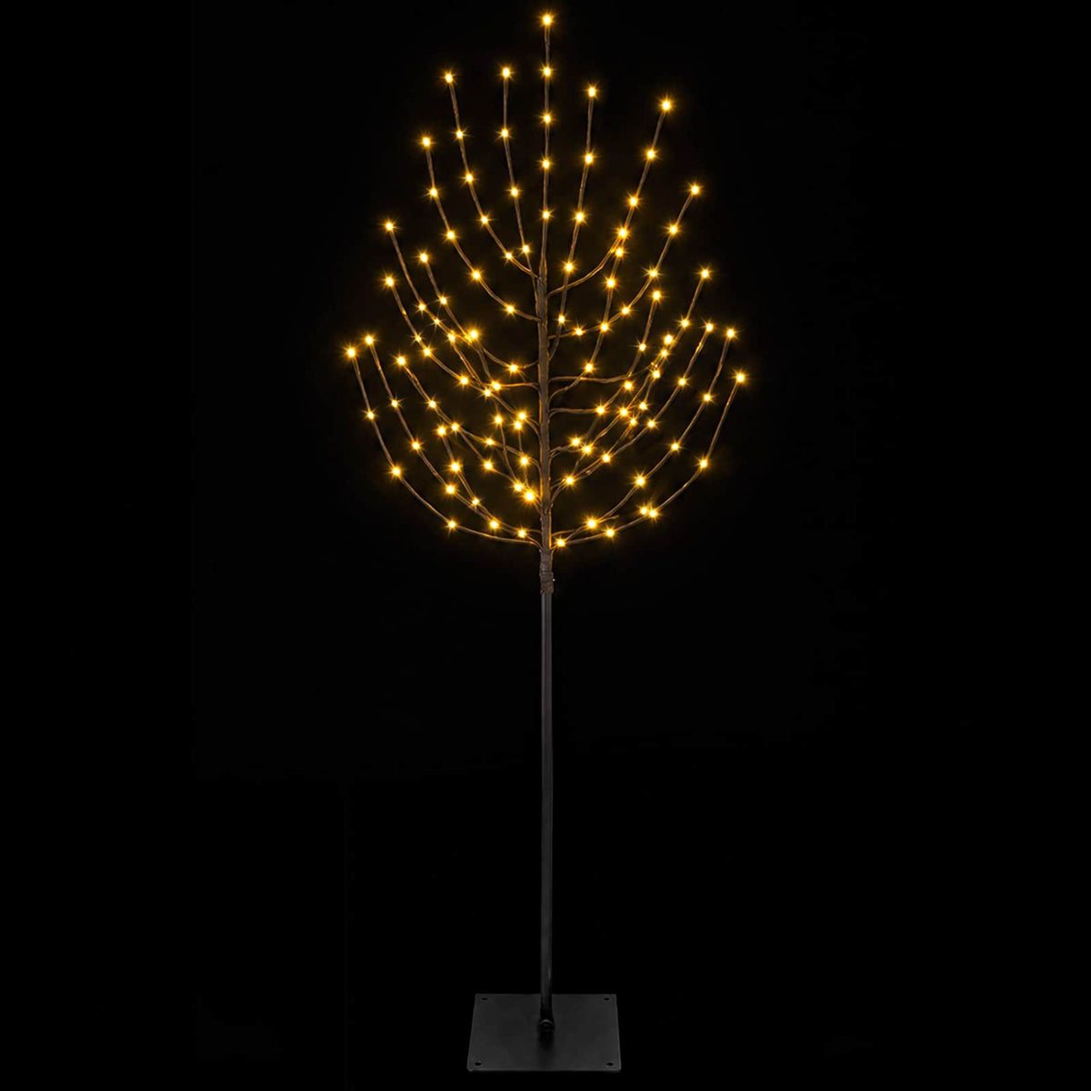 vidaXL LED Christmas Tree Black 20 x 20 x 180 cm Steel 160 LEDs