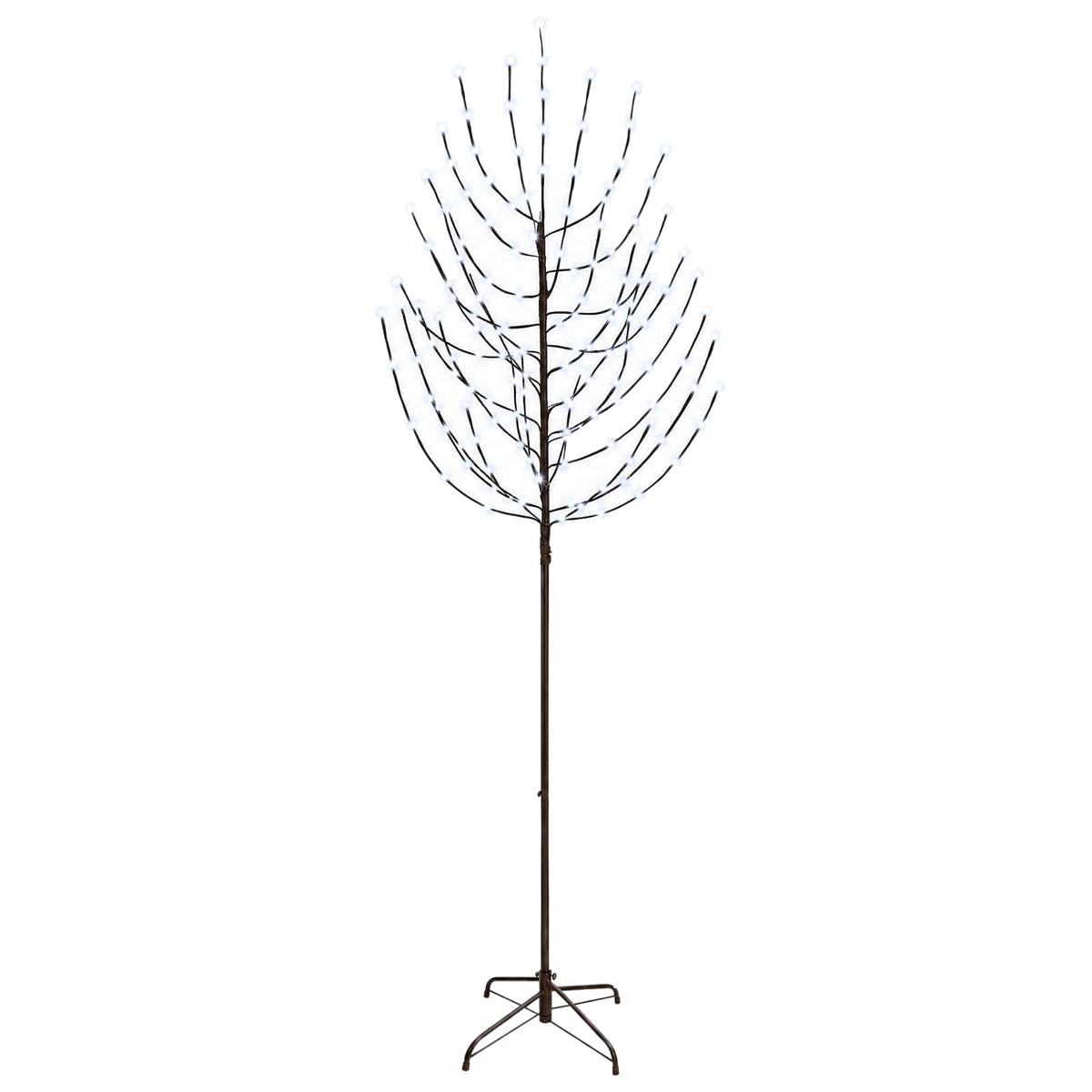 vidaXL LED Christmas Tree Black 210 cm Steel 180 LEDs