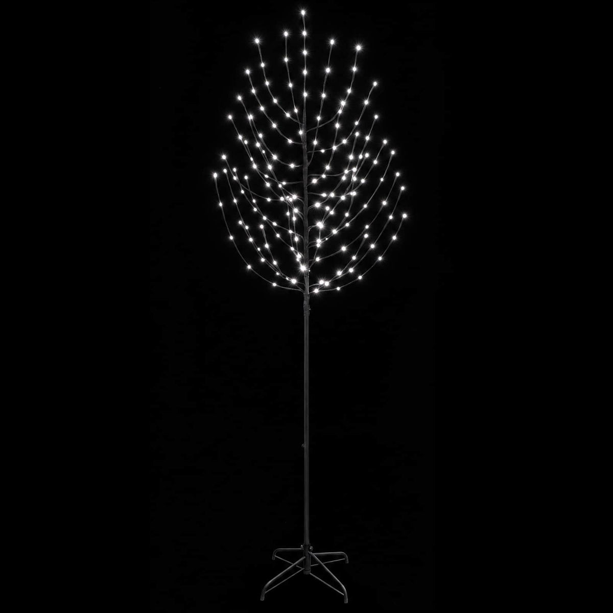 vidaXL LED Christmas Tree Black 210 cm Steel 180 LEDs