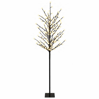 vidaXL LED Ball Christmas Tree Black 180 cm Steel 220 LEDs