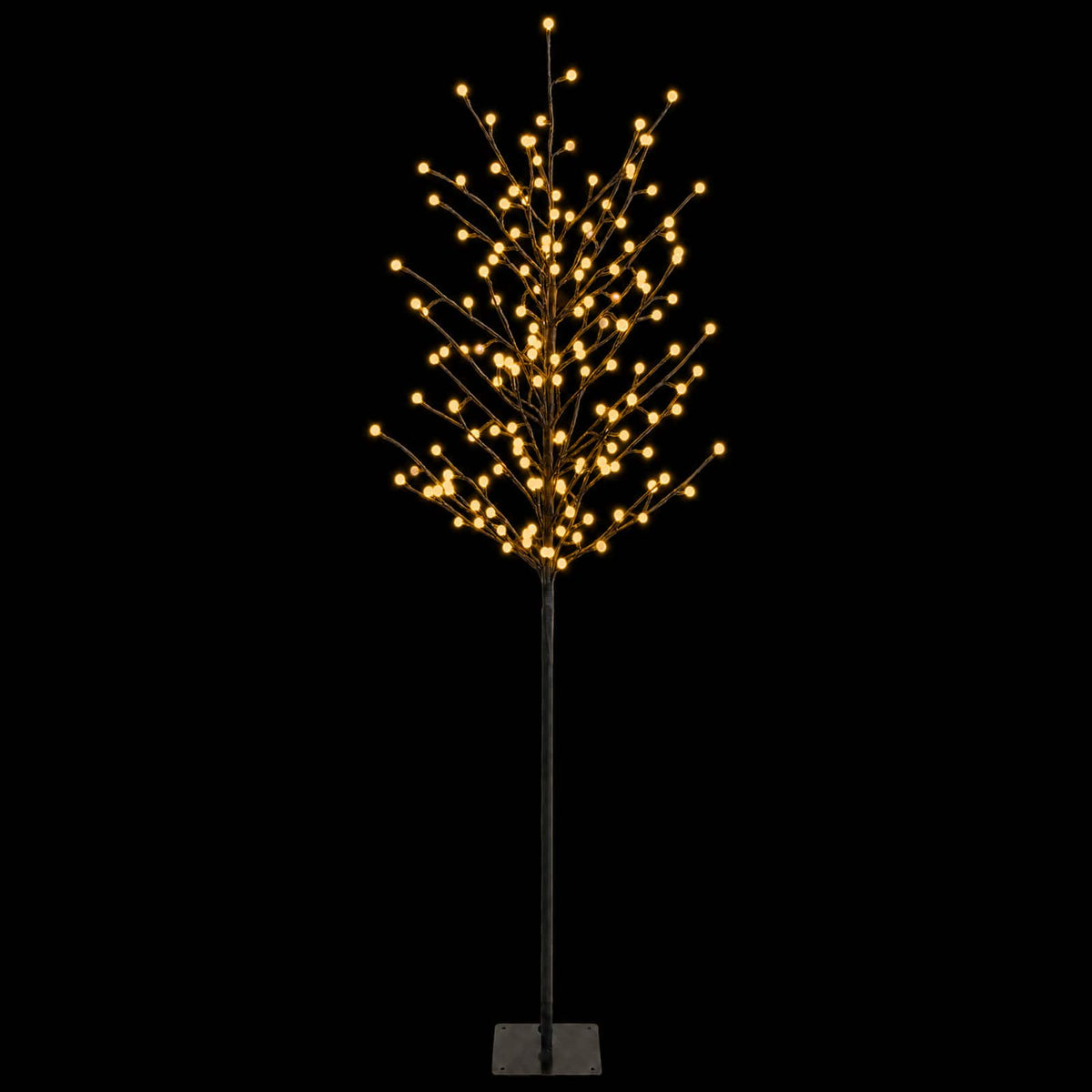 vidaXL LED Ball Christmas Tree Black 180 cm Steel 220 LEDs