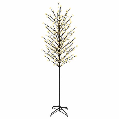 vidaXL LED Ball Christmas Tree Black 240 cm Steel 280 LEDs