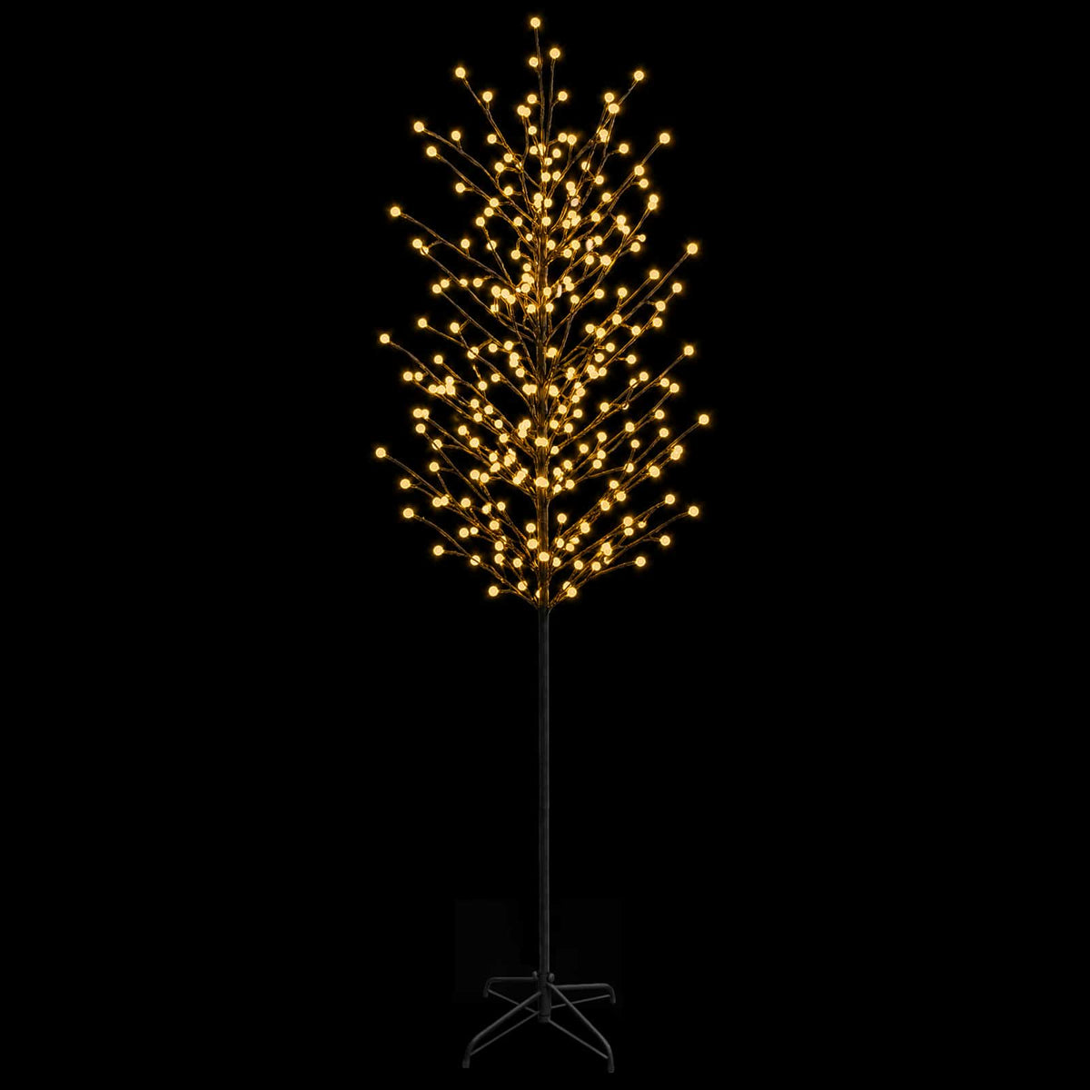 vidaXL LED Ball Christmas Tree Black 240 cm Steel 280 LEDs