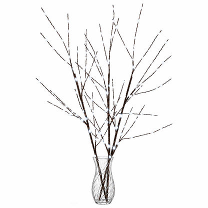 vidaXL LED Copper Branch Christmas Decoration 3 pcs Brown 62 cm Steel