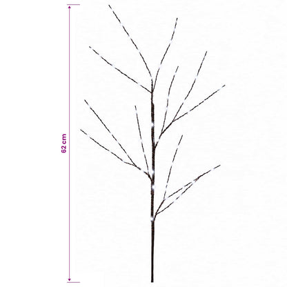 vidaXL LED Copper Branch Christmas Decoration 3 pcs Brown 62 cm Steel
