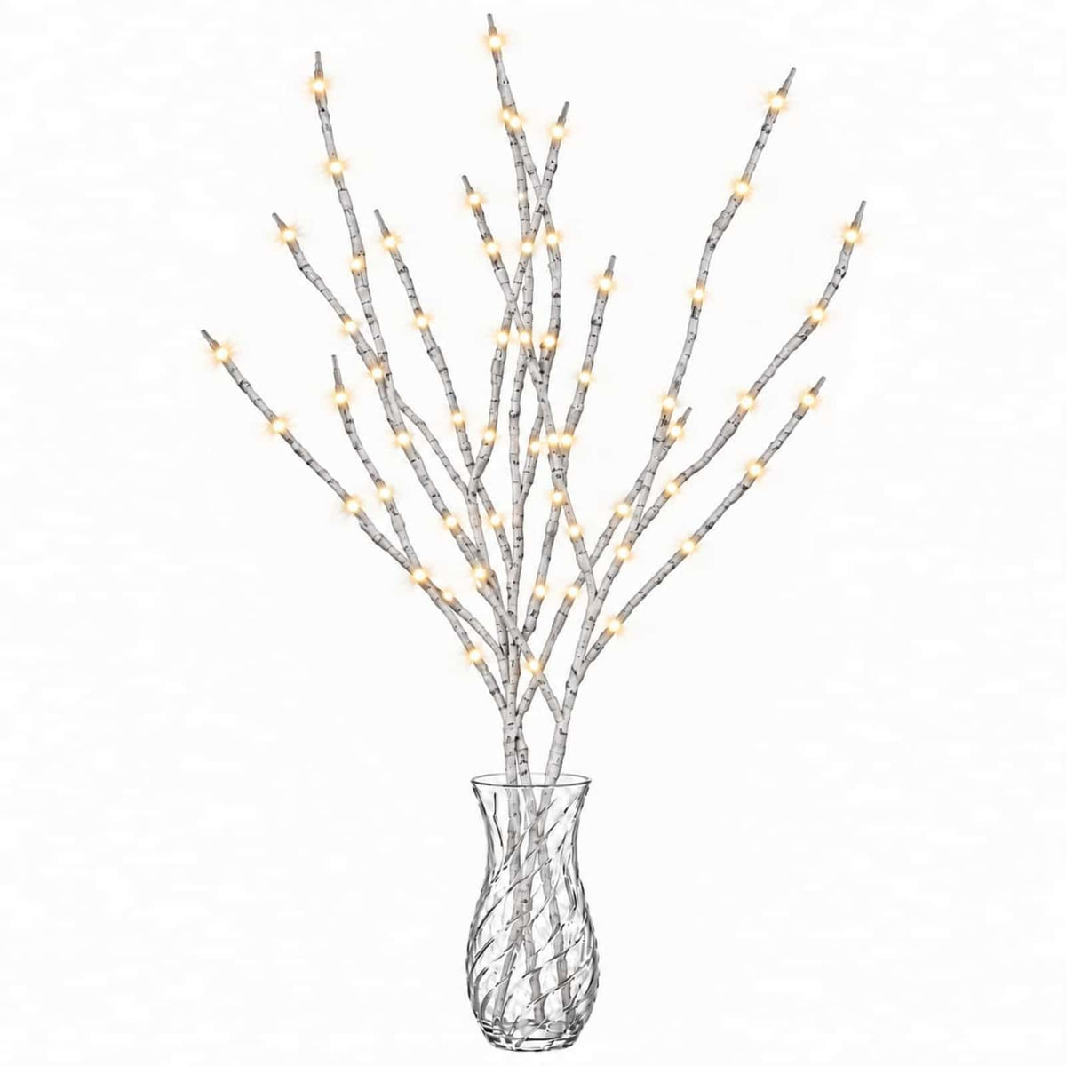 vidaXL LED Copper Branch Christmas Decoration 3 pcs White 62 cm Steel
