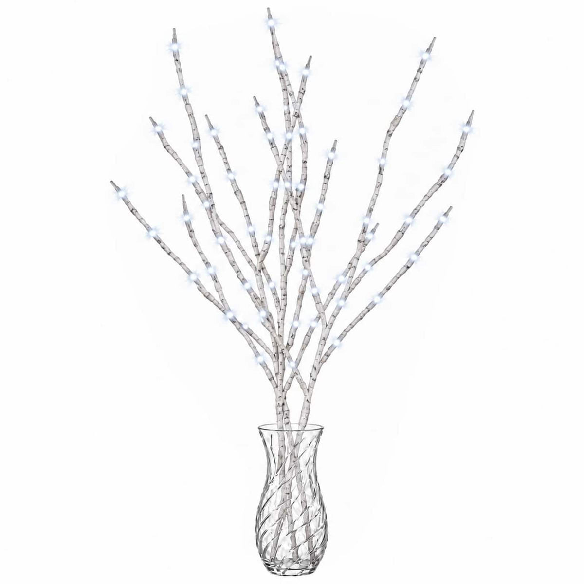 vidaXL LED Copper Branch Christmas Decoration 3 pcs White 62 cm Steel