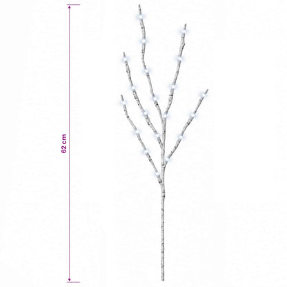 vidaXL LED Copper Branch Christmas Decoration 3 pcs White 62 cm Steel