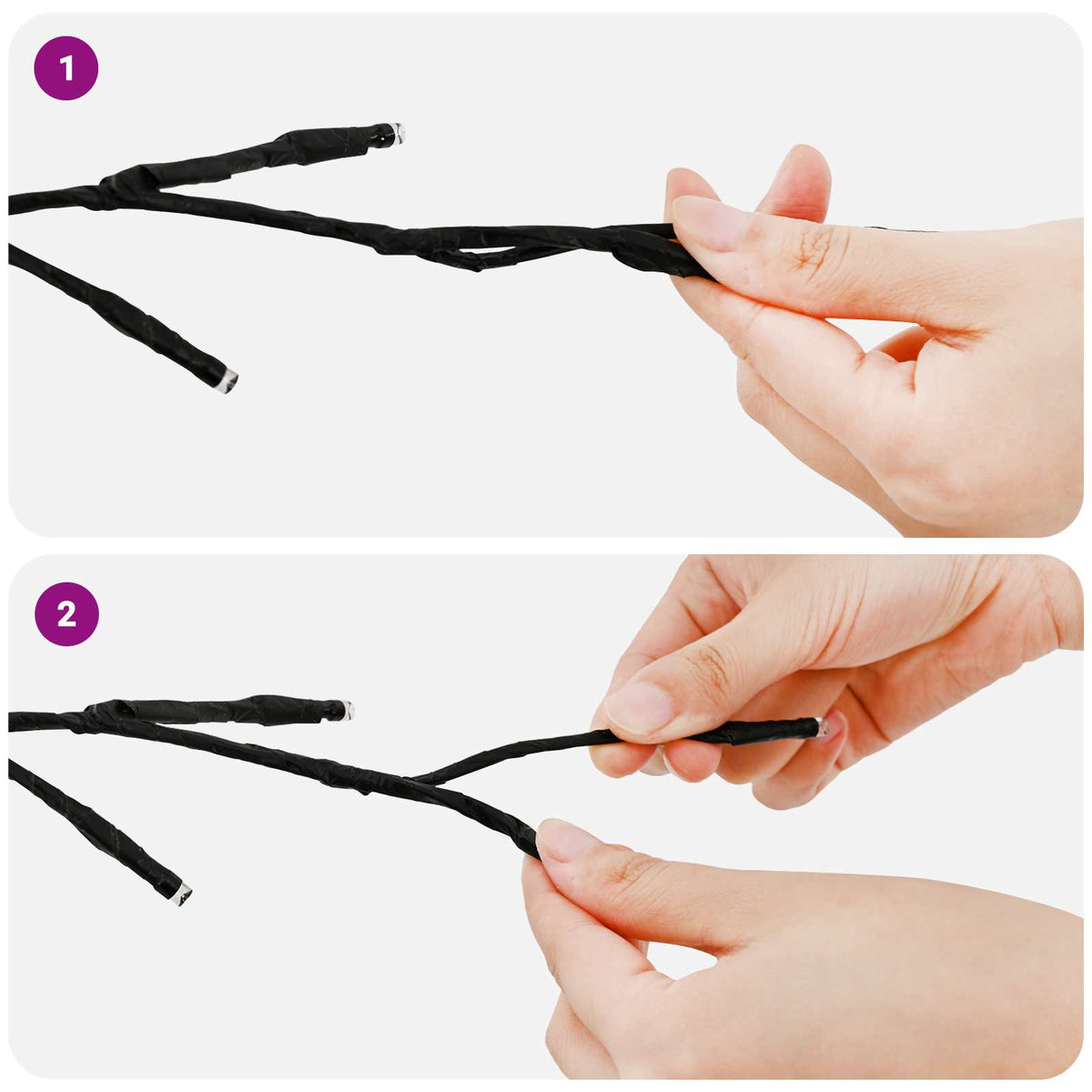 vidaXL LED Willow Vine Christmas Decoration 2 pcs Black 180 cm Steel
