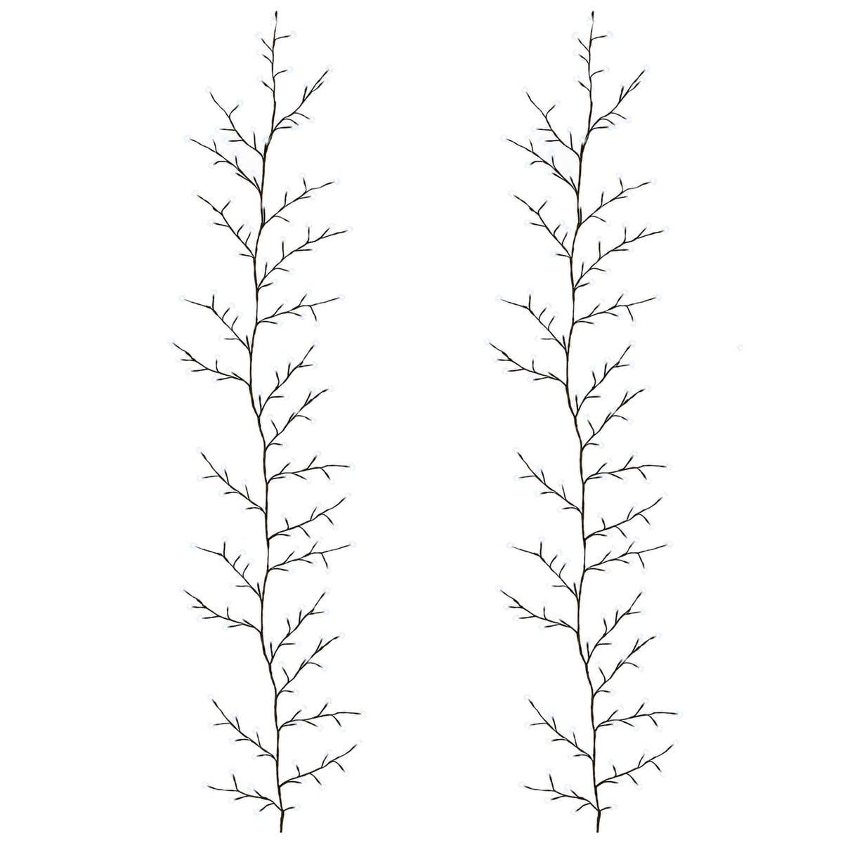 vidaXL LED Willow Vine Christmas Decoration 2 pcs Black 270 cm Steel
