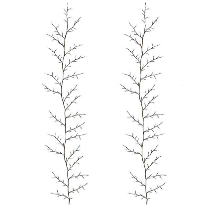 vidaXL LED Willow Vine Christmas Decoration 2 pcs Black 270 cm Steel