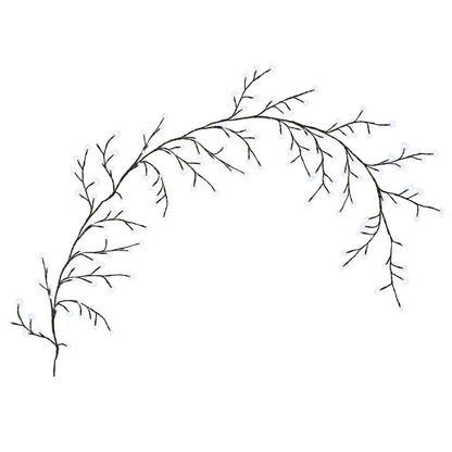 vidaXL LED Willow Vine Christmas Decoration 2 pcs Black 270 cm Steel