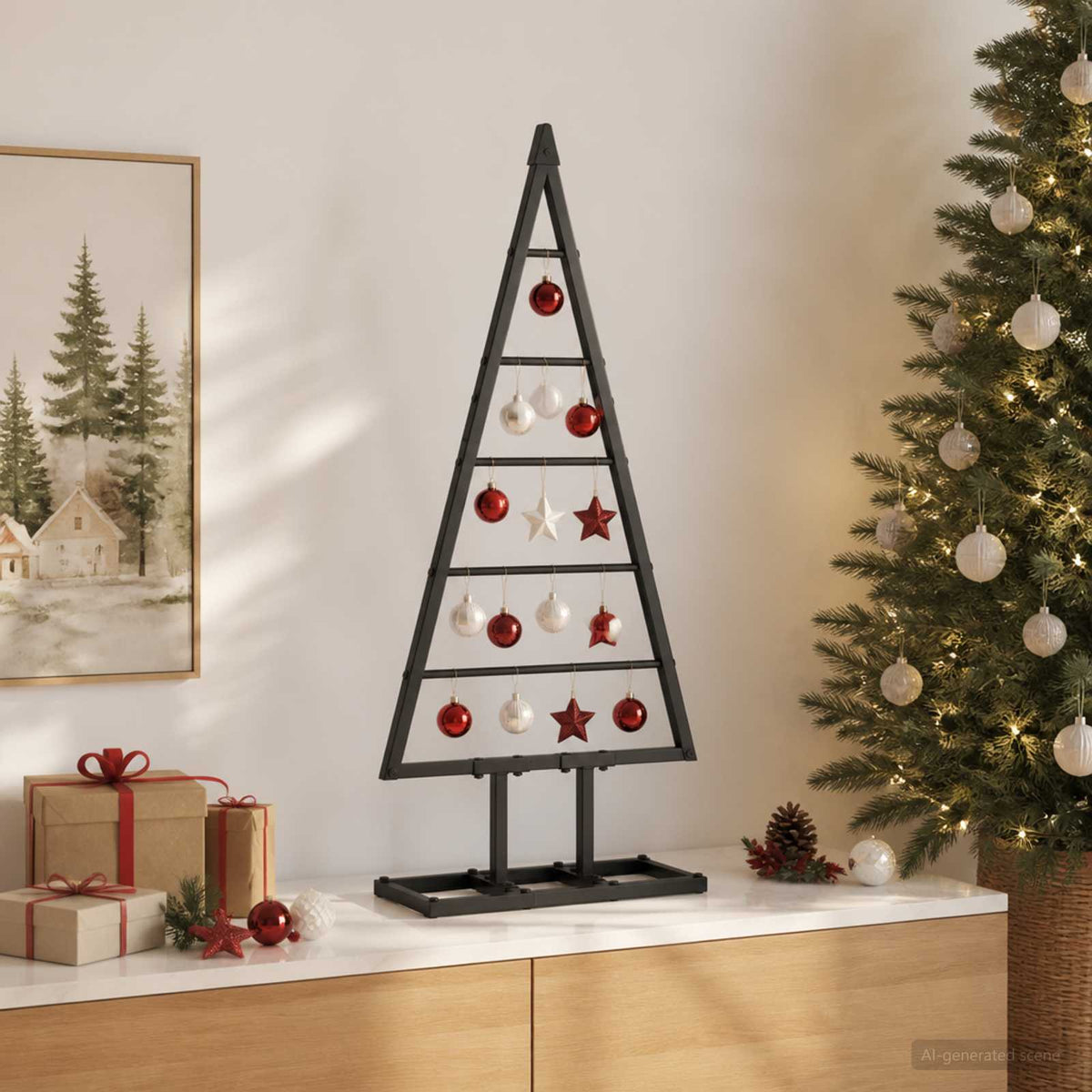 vidaXL Metal Christmas Tree KUOPIO 60 cm Metal Black