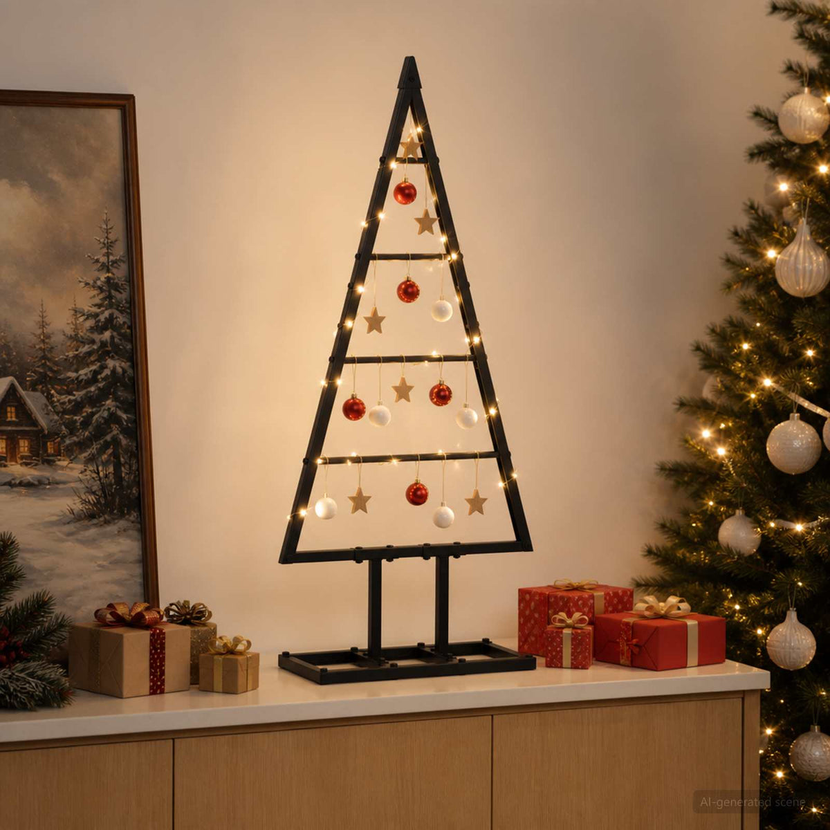 vidaXL Metal Christmas Tree KUOPIO 60 cm Metal Black