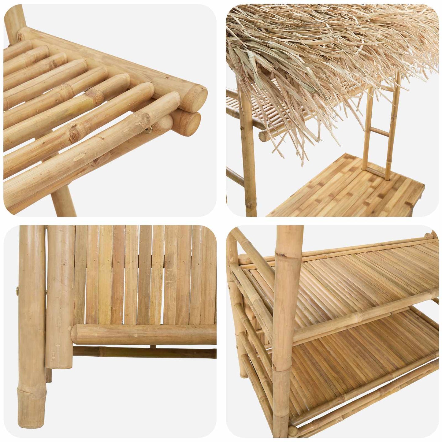 vidaXL Outdoor Bar Table and Stools 3 pcs Natural Bamboo