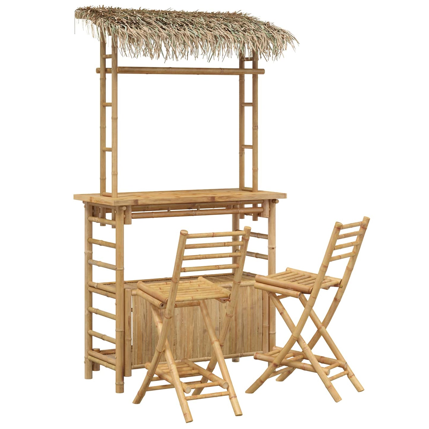 vidaXL Outdoor Bar Table and Stools 3 pcs Natural Bamboo