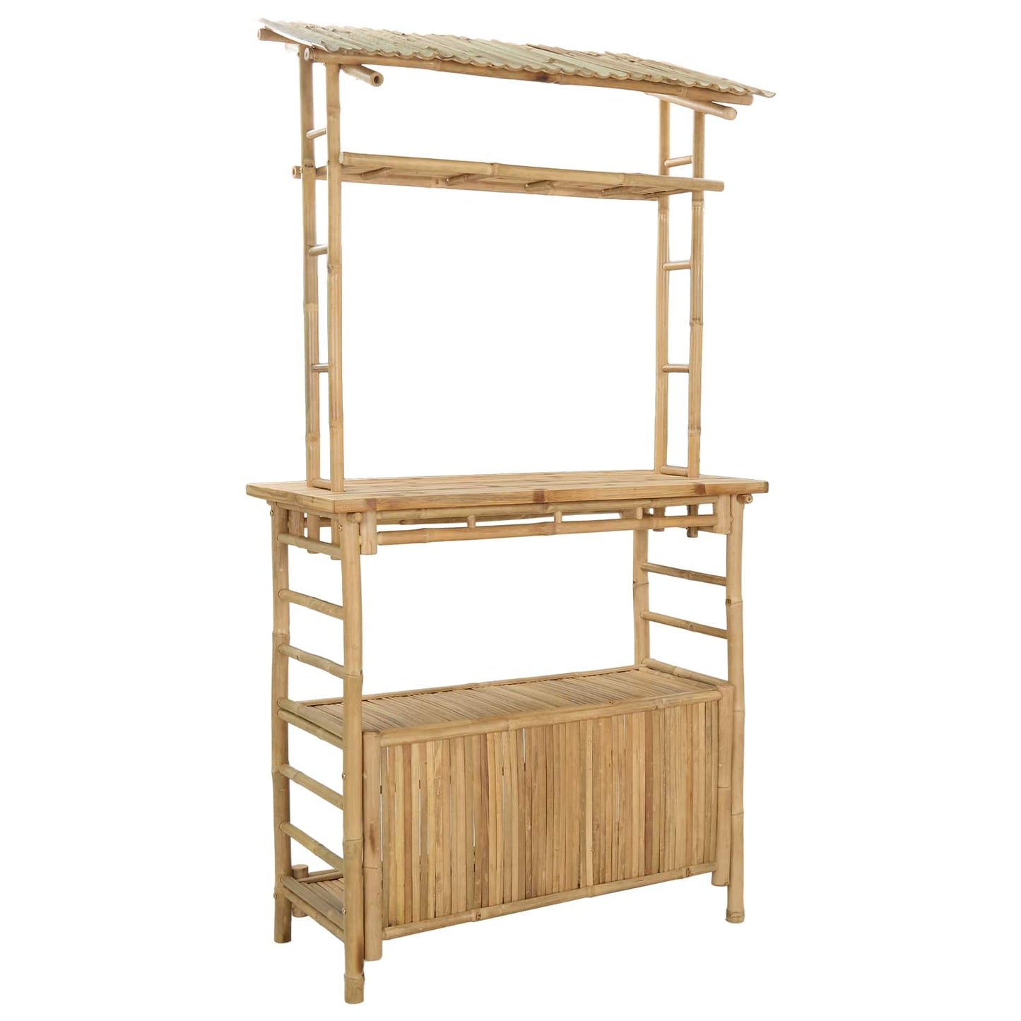 vidaXL Outdoor Bar Table and Stools 3 pcs Natural Bamboo
