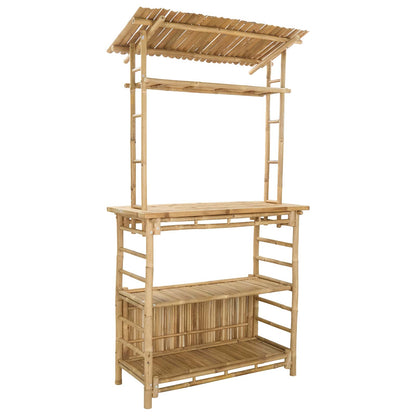 vidaXL Outdoor Bar Table and Stools 3 pcs Natural Bamboo