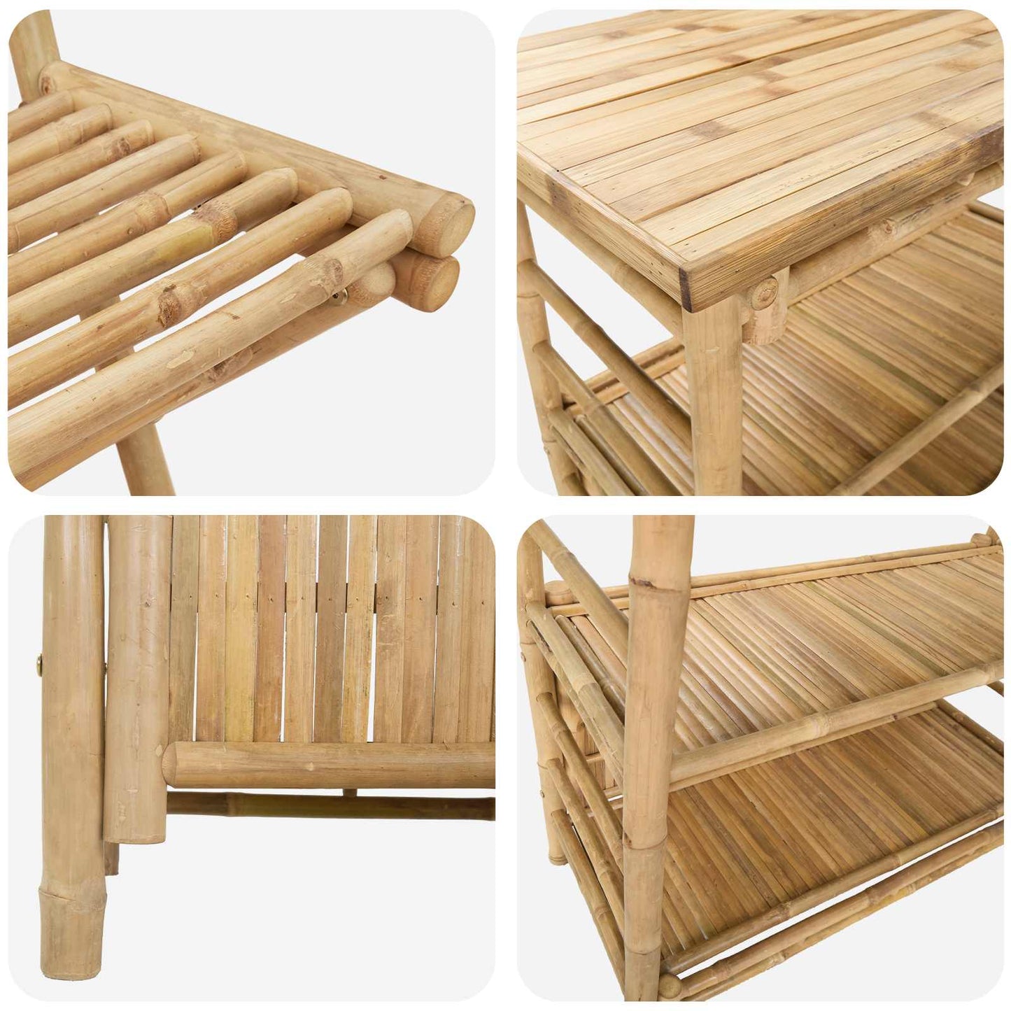 vidaXL Outdoor Bar Table and Stools 3 pcs Natural Bamboo