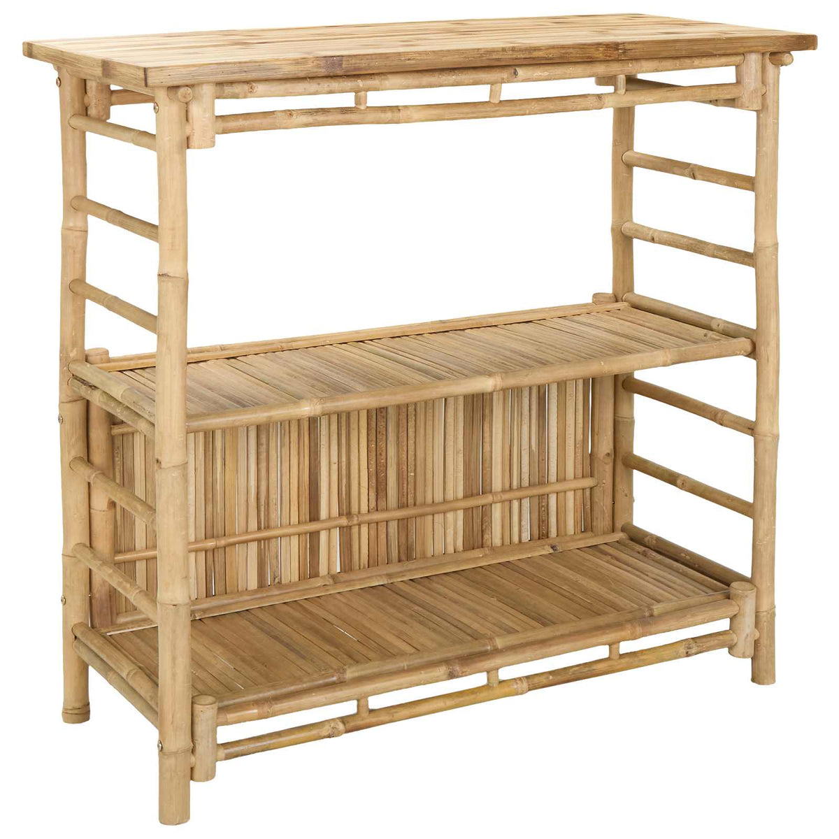 vidaXL Outdoor Bar Table and Stools 3 pcs Natural Bamboo