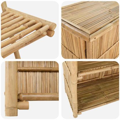 vidaXL Outdoor Bar Table and Stools 3 pcs Natural Bamboo