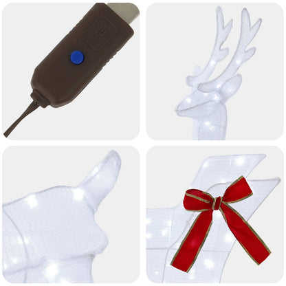 vidaXL Christmas Reindeer with sleigh 5 pcs 240 LEDs Cold White