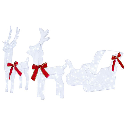 vidaXL Christmas Reindeer with sleigh 5 pcs 240 LEDs Cold White