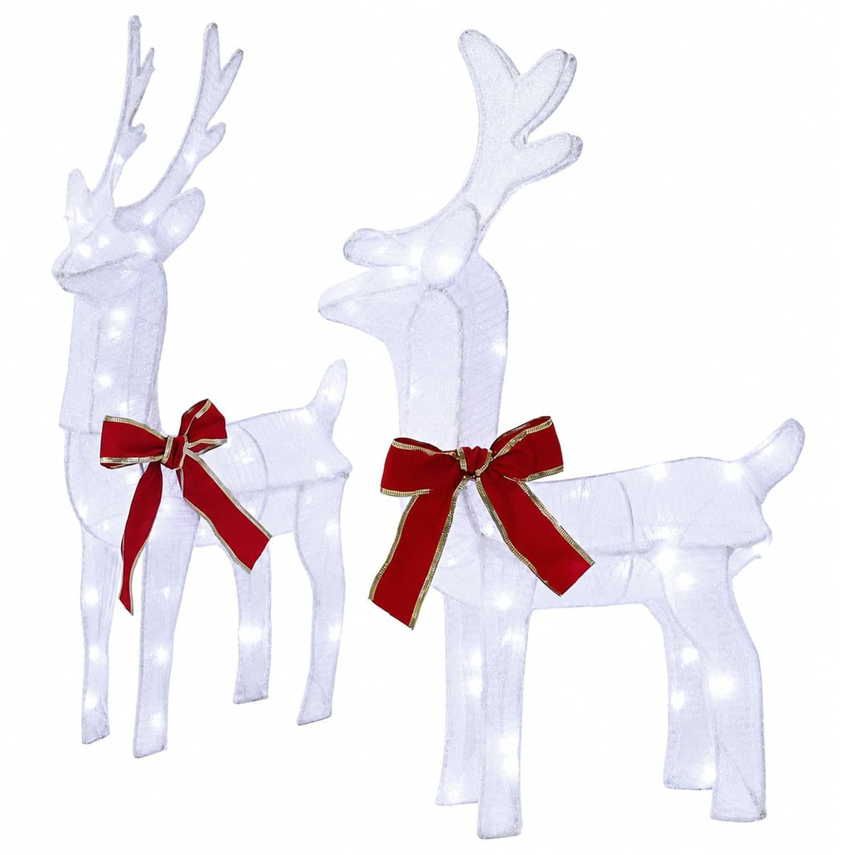 vidaXL Christmas Reindeer with sleigh 5 pcs 240 LEDs Cold White
